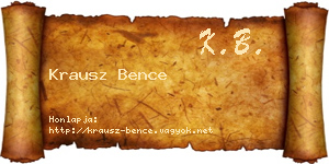 Krausz Bence névjegykártya
