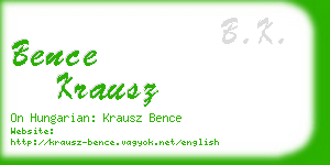 bence krausz business card